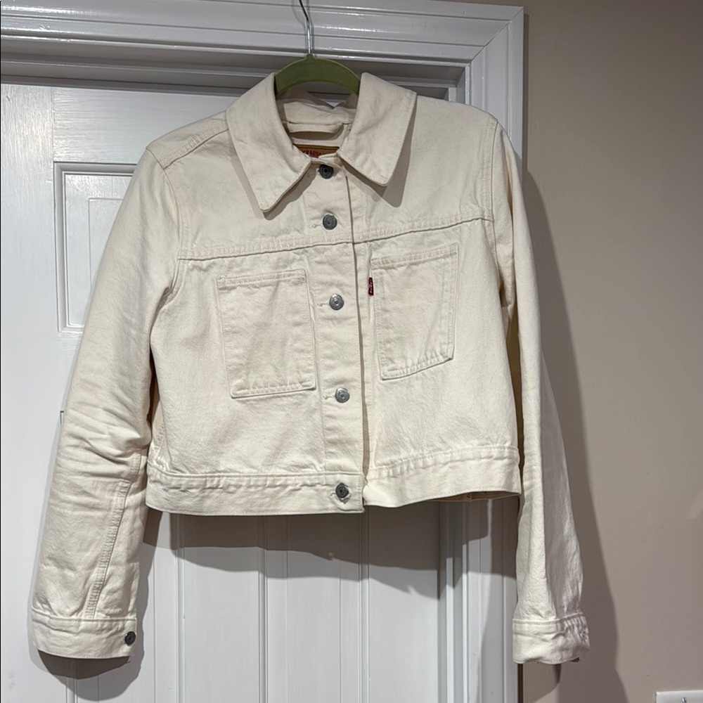 Levi's Trucker Cream Cropped Jean Jacket